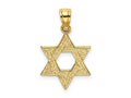 FJC Finejewelers 10 kt Yellow Gold Engraved Swirls Star Of David Charm 20 x 13 mm