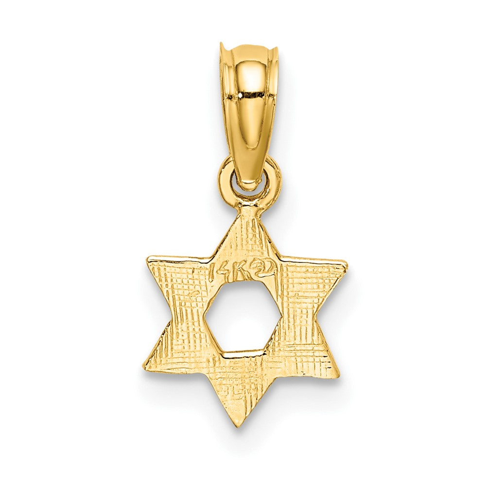 FJC Finejewelers 10 kt Yellow Gold Mini Star Of David with Engraved Swirl Charm 14 x 8 mm