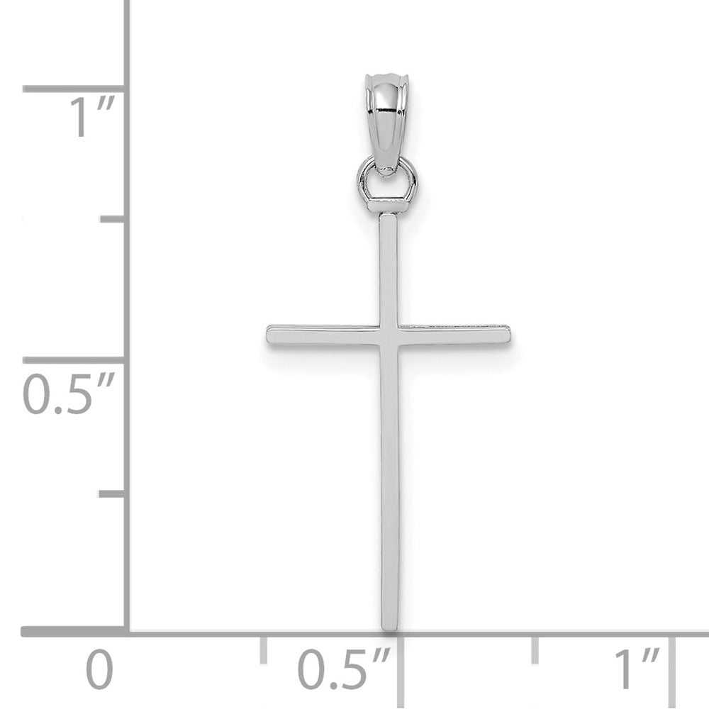 FJC Finejewelers 10 kt White Gold Themed 3-D and Polished Stick Cross Charm 21.5 mm
