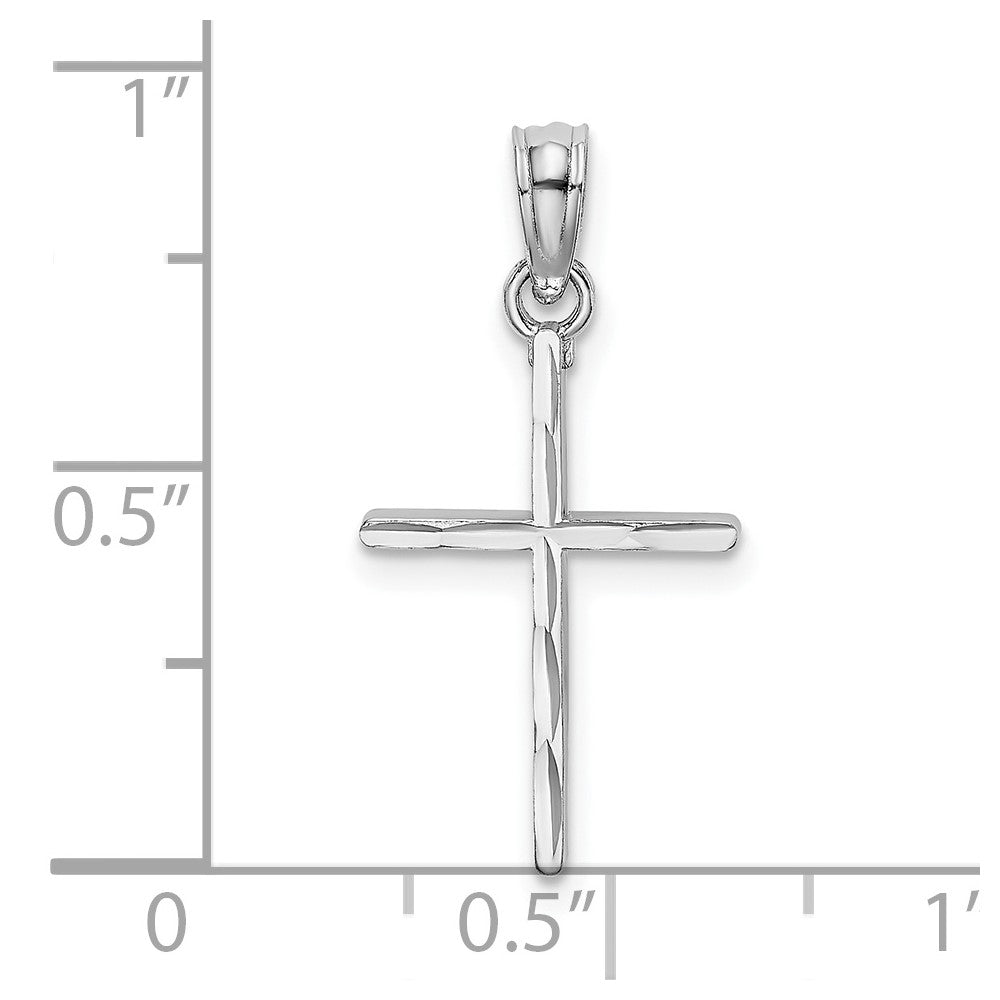 FJC Finejewelers 10 kt White Gold Themed D/C and Polished Cross Charm 16.25 mm x 12 mm