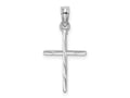 FJC Finejewelers 10 kt White Gold Themed D/C and Polished Cross Charm 16.25 mm x 12 mm