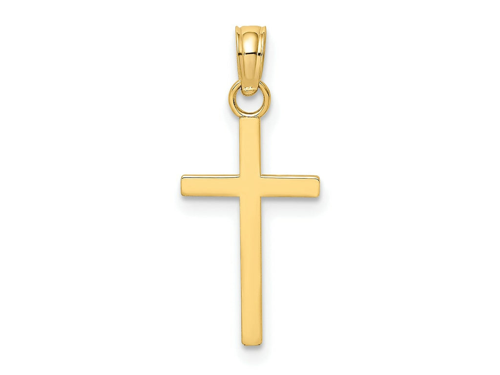 FJC Finejewelers 10 kt Yellow Gold Polished Small Cross Charm 21 x 10 mm