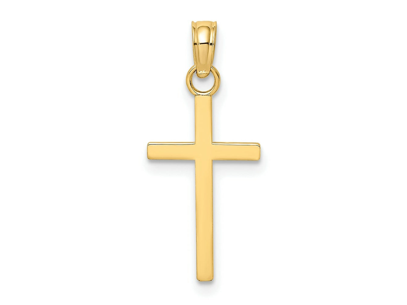 FJC Finejewelers 10 kt Yellow Gold Polished Small Cross Charm 21 x 10 mm