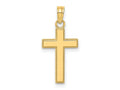 FJC Finejewelers 10 kt Yellow Gold Polished Block Style Beaded Edge Cross Charm 22 mm