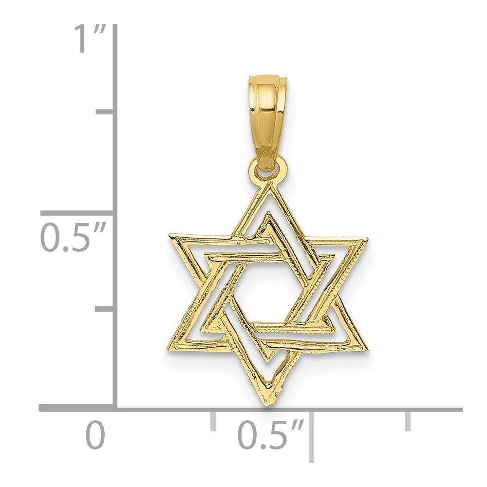 FJC Finejewelers 10 kt Yellow Gold Polished Star Of David Charm 19 x 12 mm