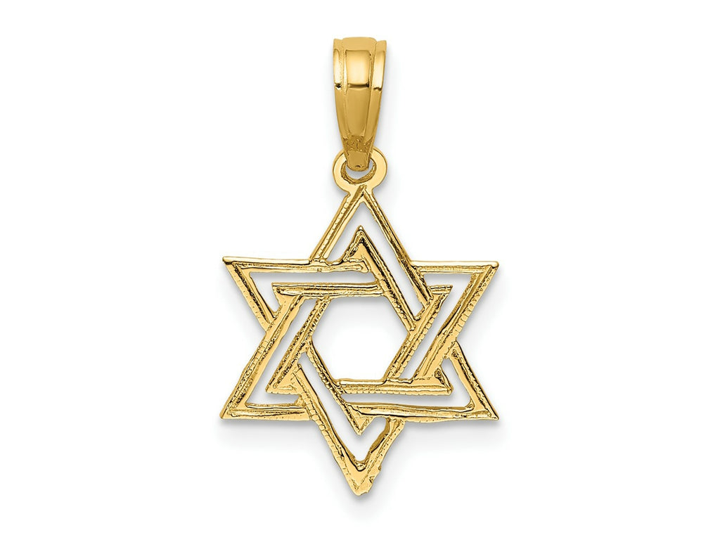FJC Finejewelers 10 kt Yellow Gold Polished Star Of David Charm 19 x 12 mm