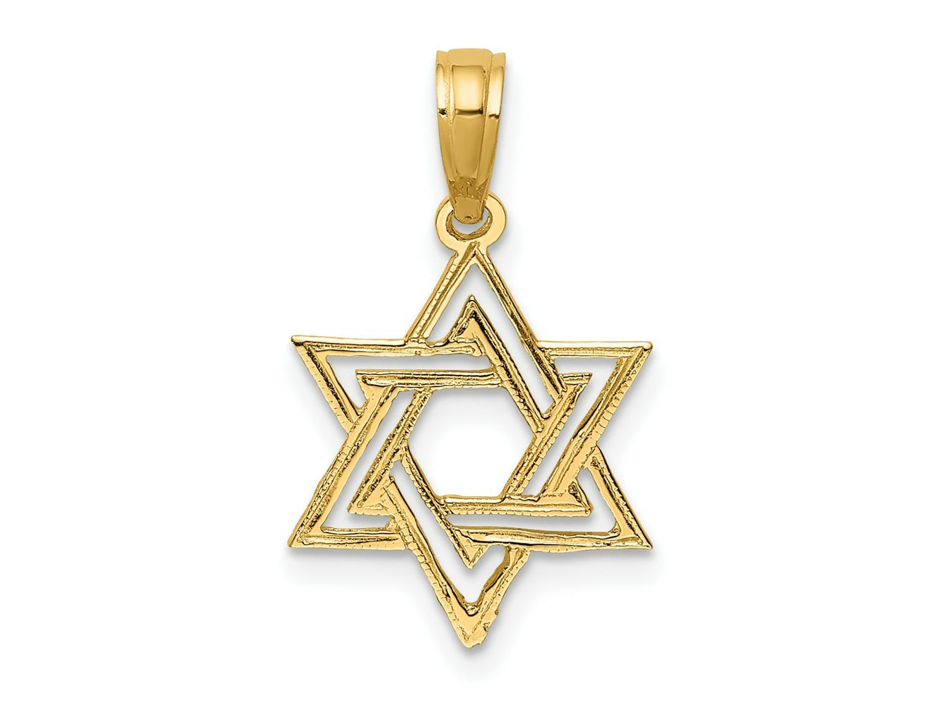 FJC Finejewelers 10 kt Yellow Gold Polished Star Of David Charm 19 x 12 mm