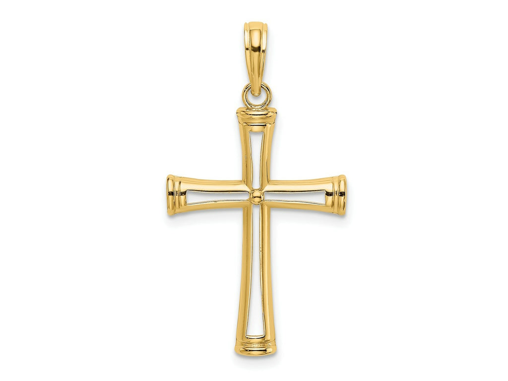 FJC Finejewelers 10 kt Yellow Gold Polished and Cut-Out Cross 22 x 17 mm