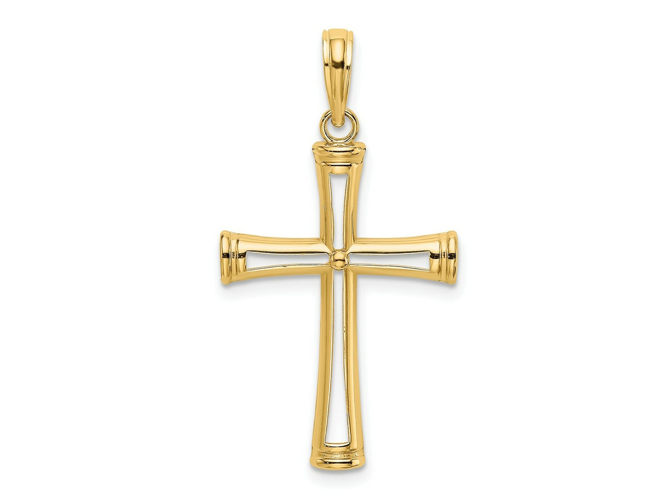 FJC Finejewelers 10 kt Yellow Gold Polished and Cut-Out Cross 22 x 17 mm