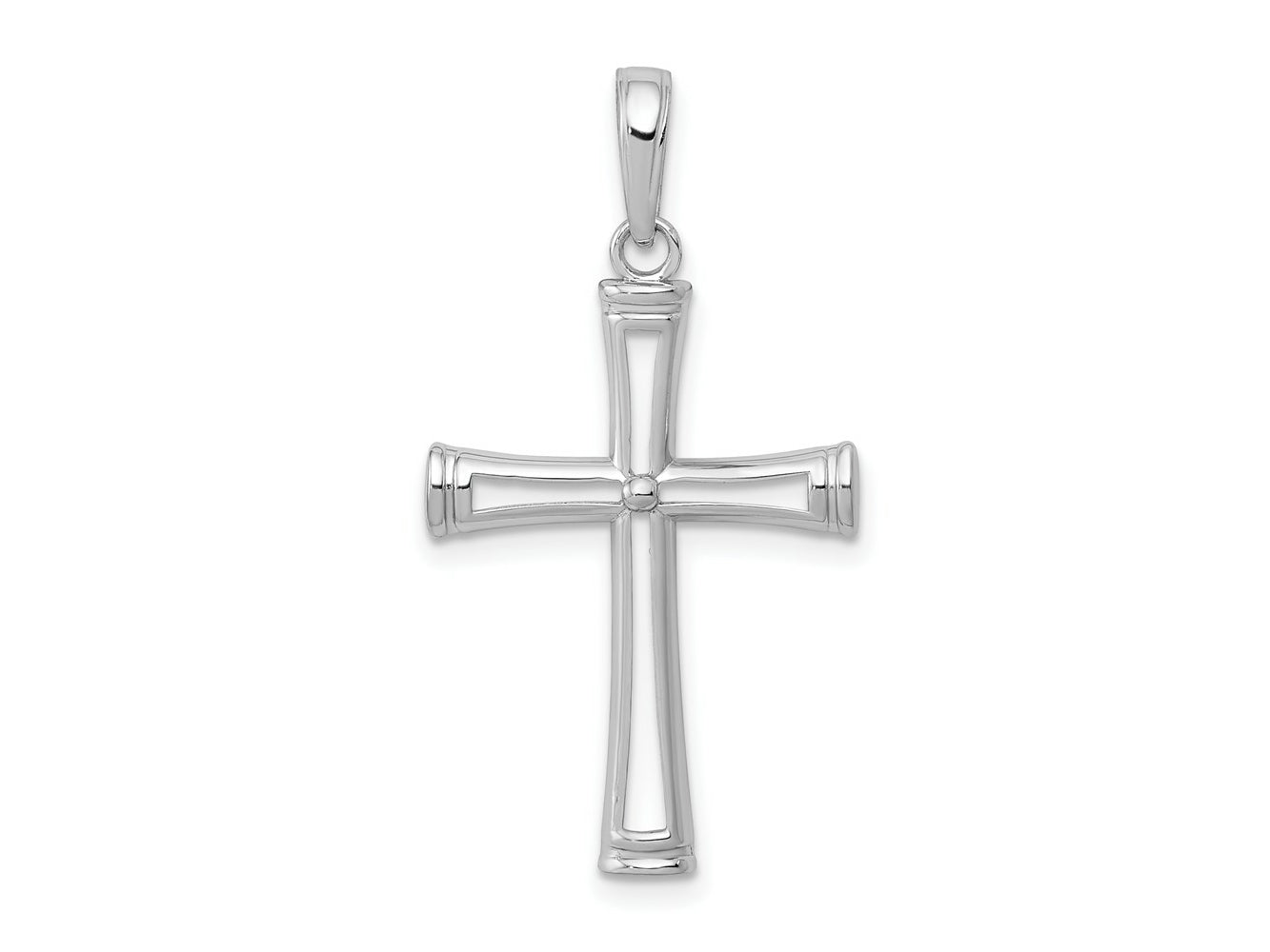FJC Finejewelers 10 kt White Gold Themed Polished and Cut-Out Cross 22.9 mm x 17.46 mm