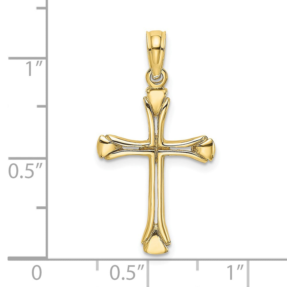 FJC Finejewelers 10 kt Yellow Gold Polished Beveled Cut-out Cross Charm 24 x 15 mm
