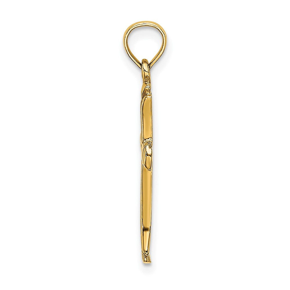 FJC Finejewelers 10 kt Yellow Gold Polished Beveled Cut-out Cross Charm 24 x 15 mm
