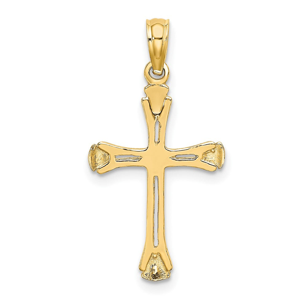 FJC Finejewelers 10 kt Yellow Gold Polished Beveled Cut-out Cross Charm 24 x 15 mm