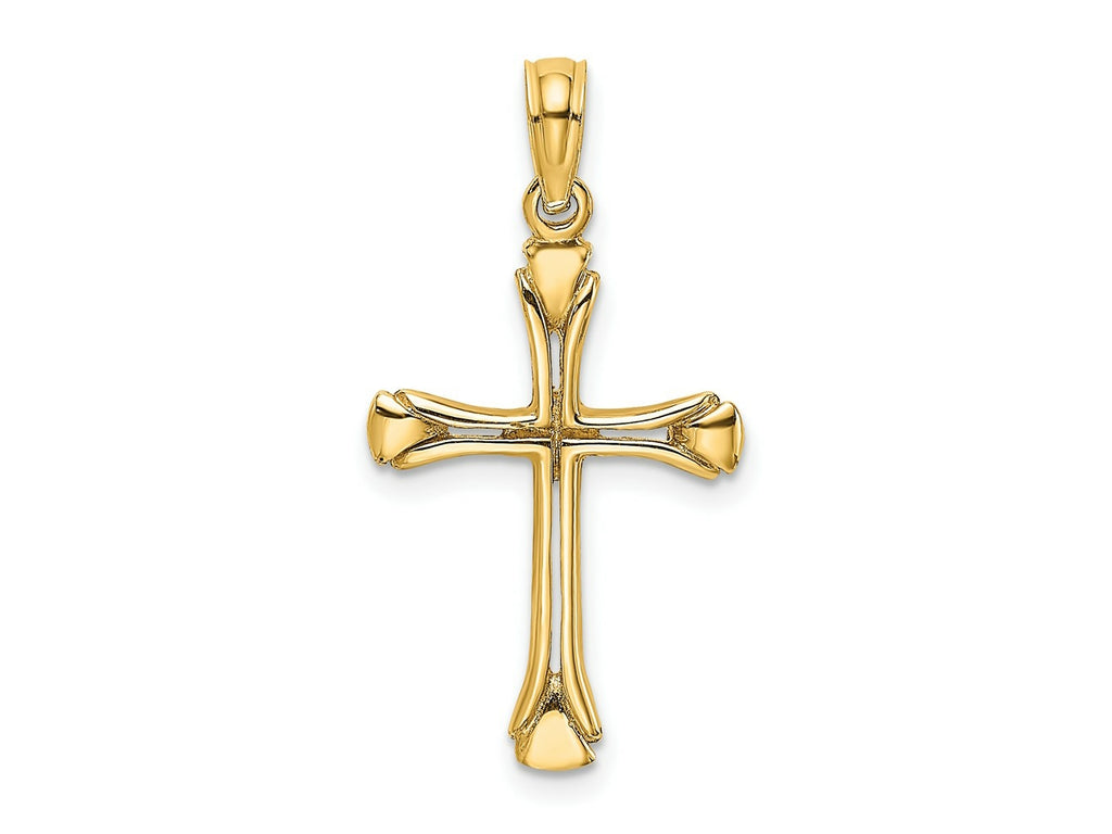 FJC Finejewelers 10 kt Yellow Gold Polished Beveled Cut-out Cross Charm 24 x 15 mm