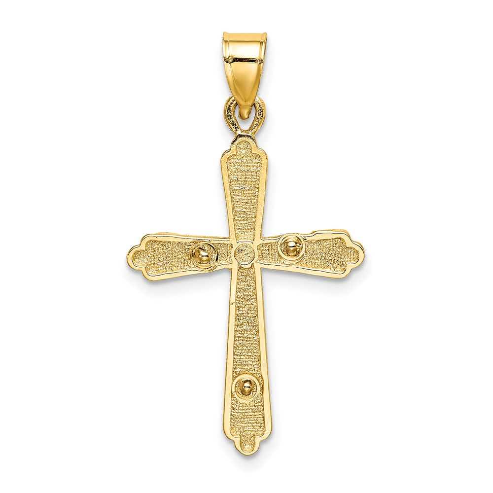 FJC Finejewelers 10 kt Yellow Gold Textured Crucifix Charm 33 x 18 mm