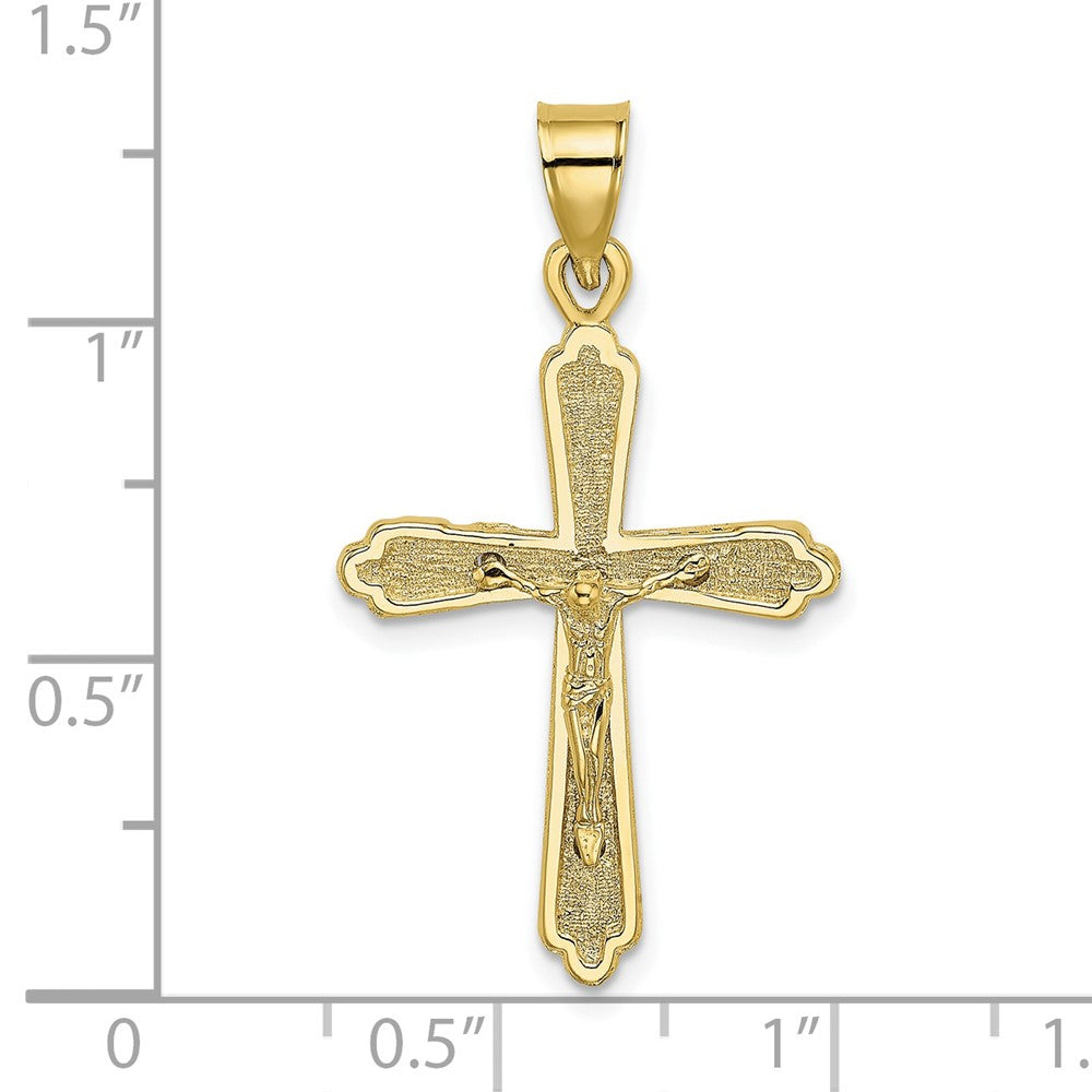 FJC Finejewelers 10 kt Yellow Gold Textured Crucifix Charm 33 x 18 mm