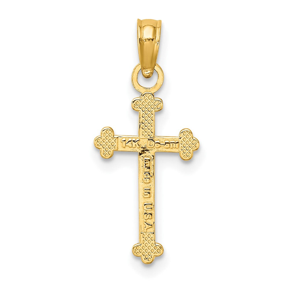 FJC Finejewelers 10 kt Yellow Gold Polished Beaded Cross 15 x 10 mm