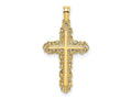 FJC Finejewelers 10 kt Yellow Gold Cross with Filigree Lace Trim Charm 21 mm