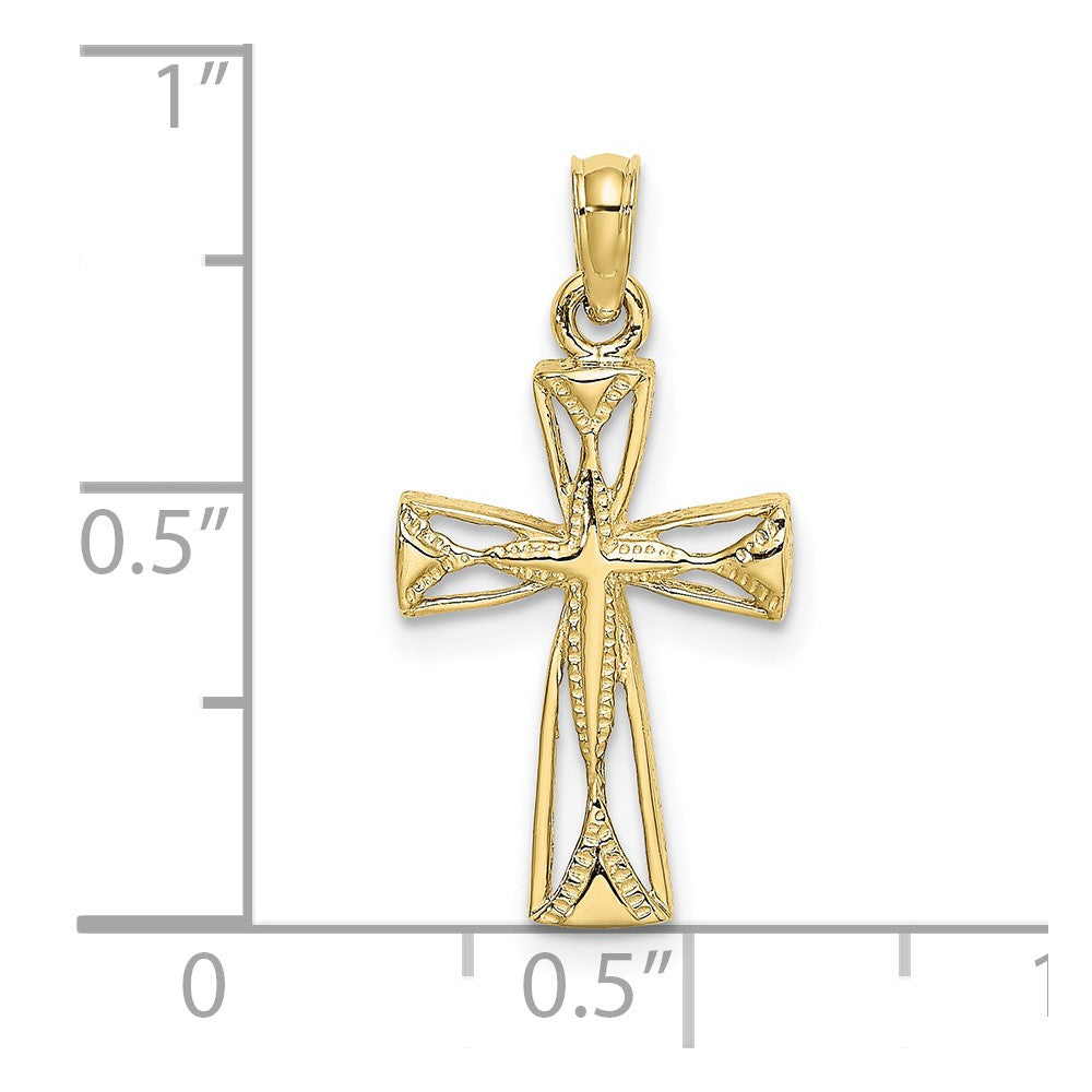 FJC Finejewelers 10 kt Yellow Gold Cut-Out Cross with Triangle Ends Charm 17 x 11 mm