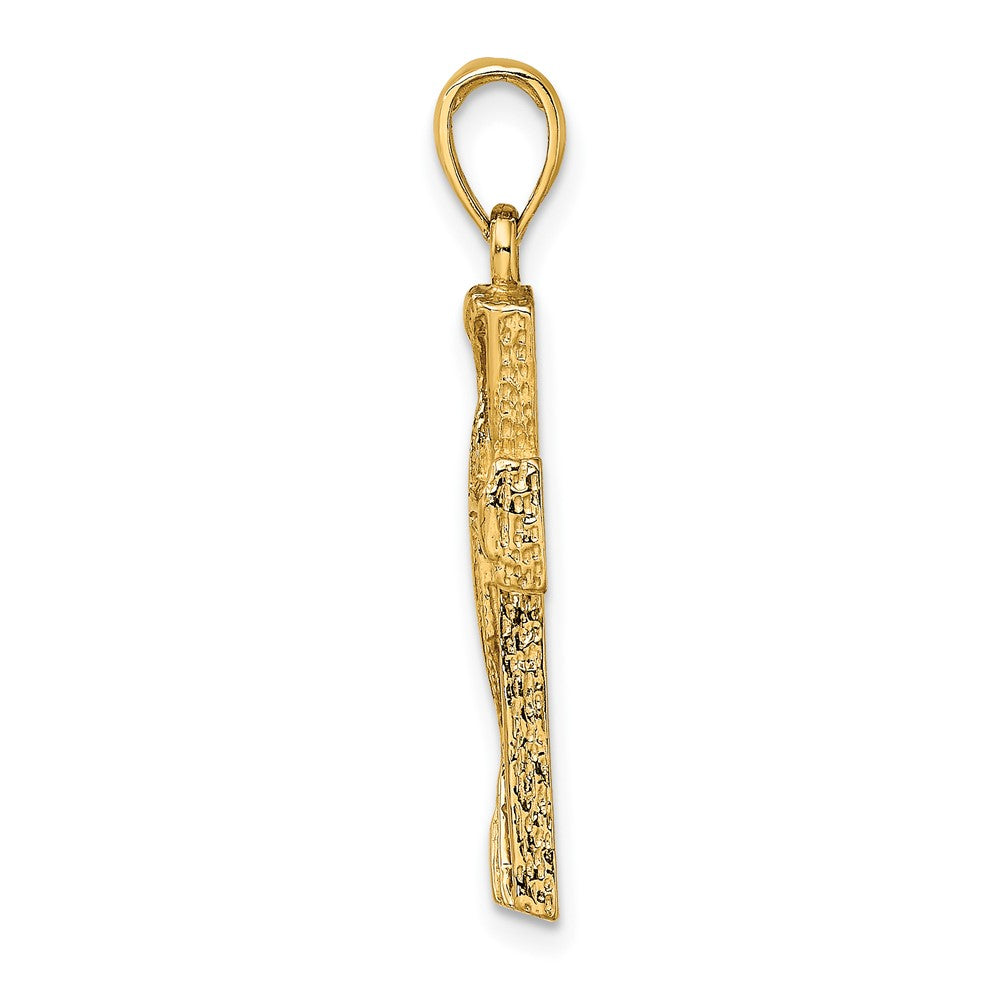 FJC Finejewelers 10 kt Yellow Gold Polished Cut-Out Design Cross Charm 22 x 13 mm