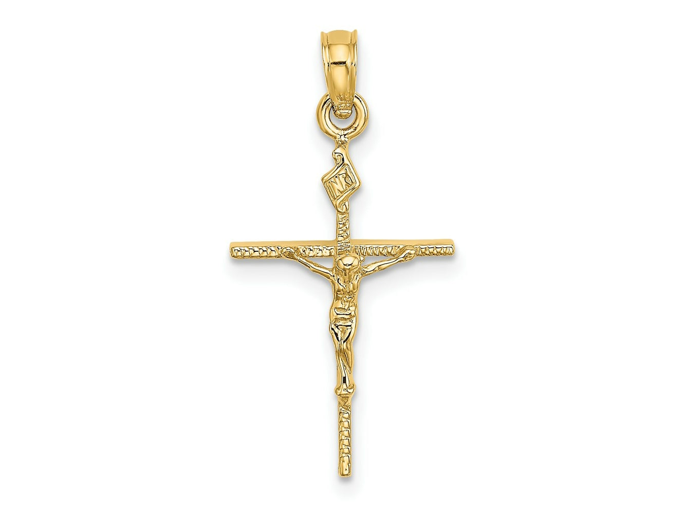 FJC Finejewelers 10 kt Yellow Gold INRI Crucifix Charm 25 x 12 mm