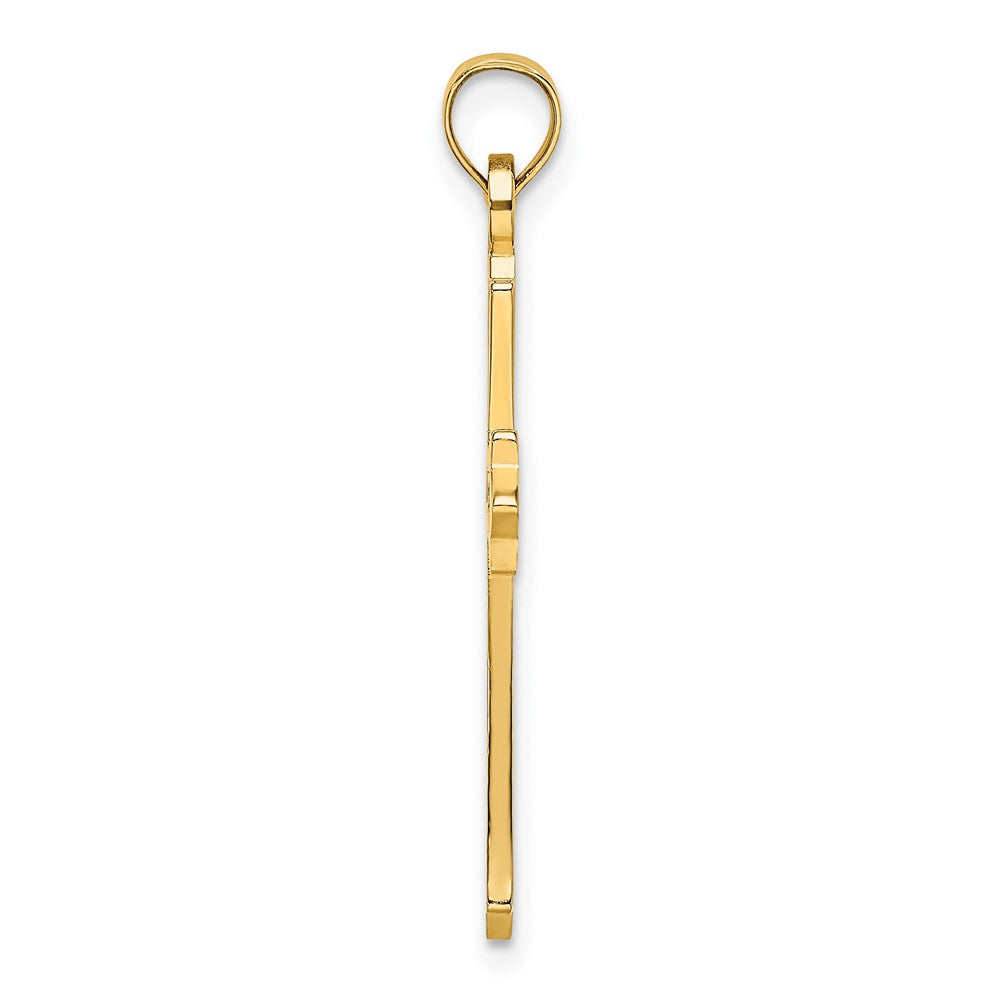 FJC Finejewelers 10 kt Yellow Gold Polished and Cut-Out Cross Charm 24 x 18 mm