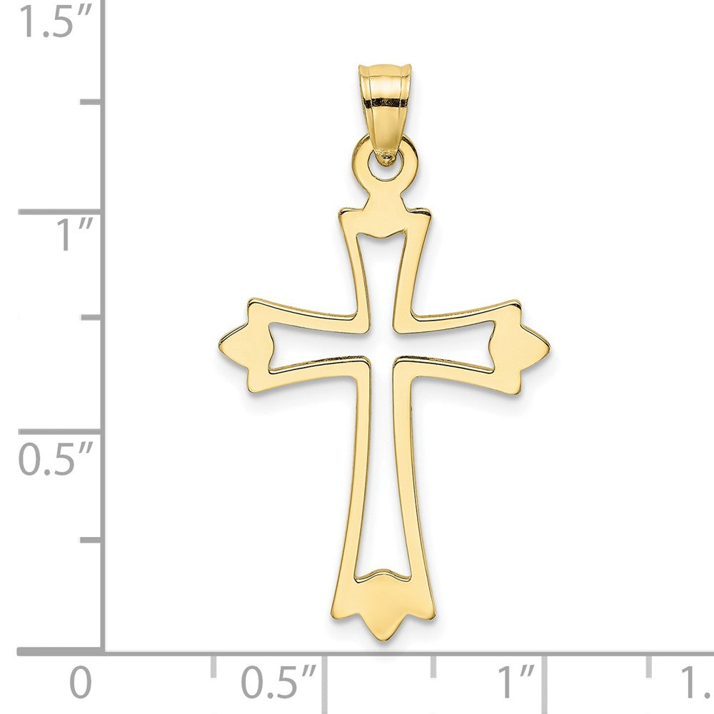 FJC Finejewelers 10 kt Yellow Gold Polished and Cut-Out Cross Charm 24 x 18 mm