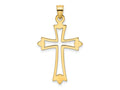 FJC Finejewelers 10 kt Yellow Gold Polished and Cut-Out Cross Charm 24 x 18 mm