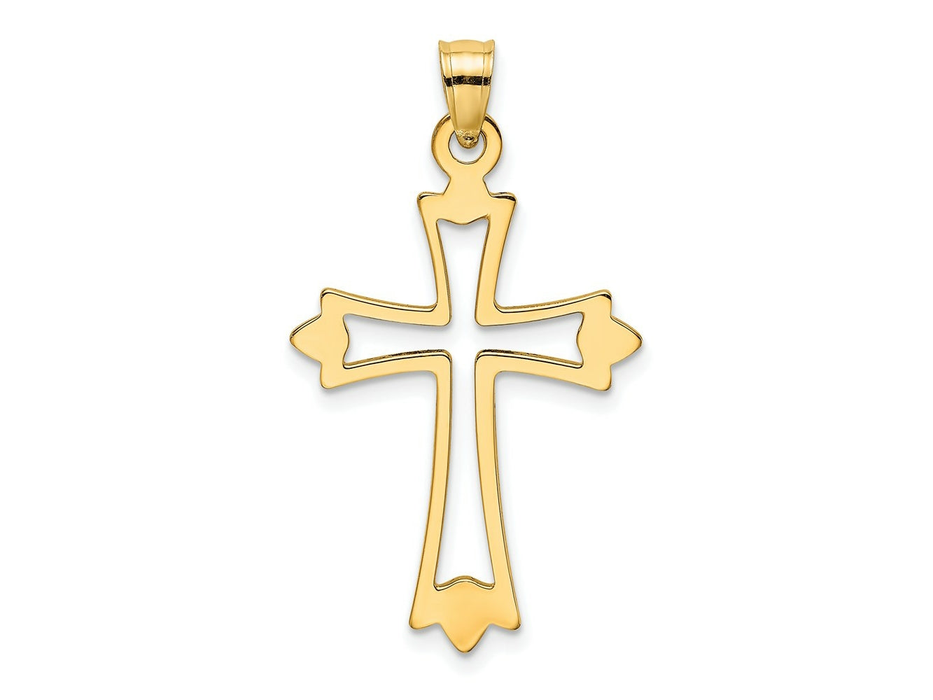 FJC Finejewelers 10 kt Yellow Gold Polished and Cut-Out Cross Charm 24 x 18 mm