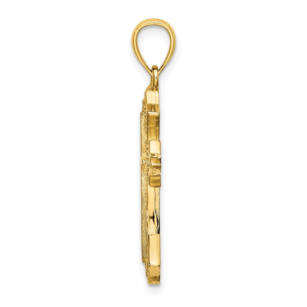 FJC Finejewelers 10 kt Yellow Gold Beaded Cross Charm 23 x 15 mm