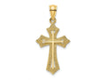 FJC Finejewelers 10 kt Yellow Gold Beaded Cross Charm 23 x 15 mm