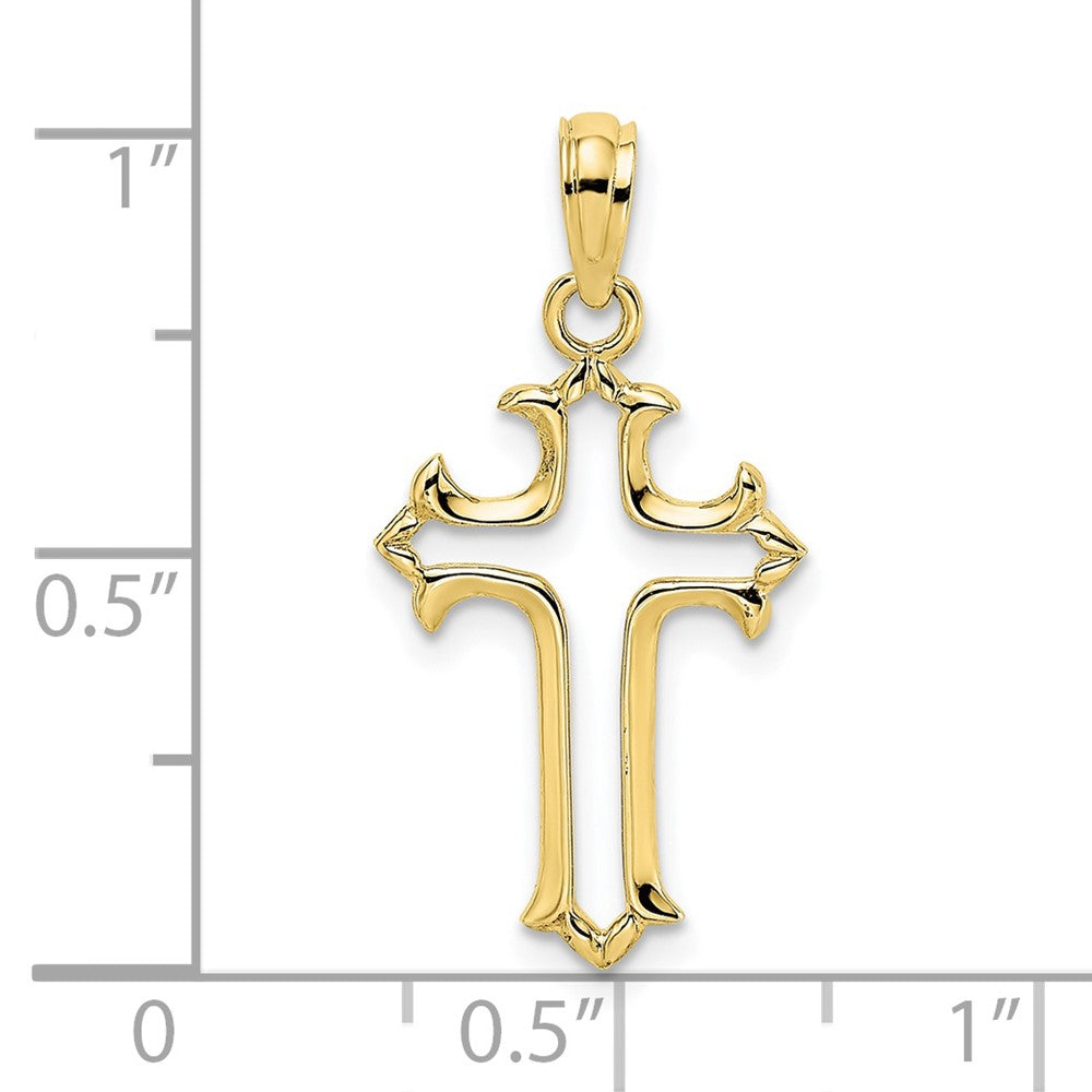 FJC Finejewelers 10 kt Yellow Gold Cut-Out Cross Charm 18 x 12 mm
