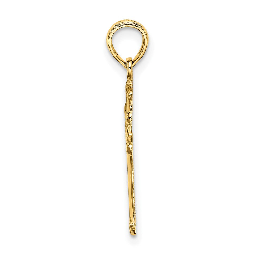 FJC Finejewelers 10 kt Yellow Gold Cut-Out Cross Charm 18 x 12 mm