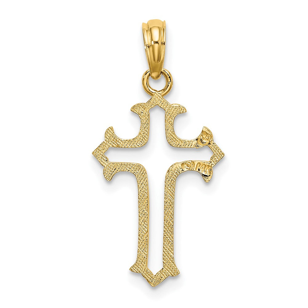 FJC Finejewelers 10 kt Yellow Gold Cut-Out Cross Charm 18 x 12 mm