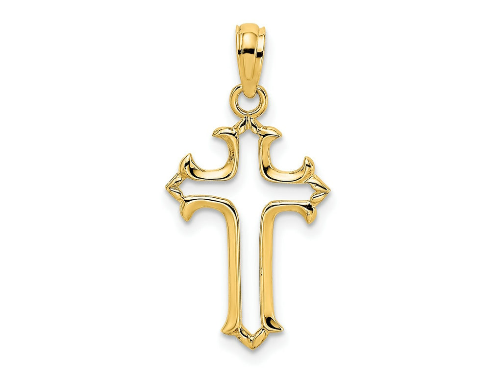 FJC Finejewelers 10 kt Yellow Gold Cut-Out Cross Charm 18 x 12 mm