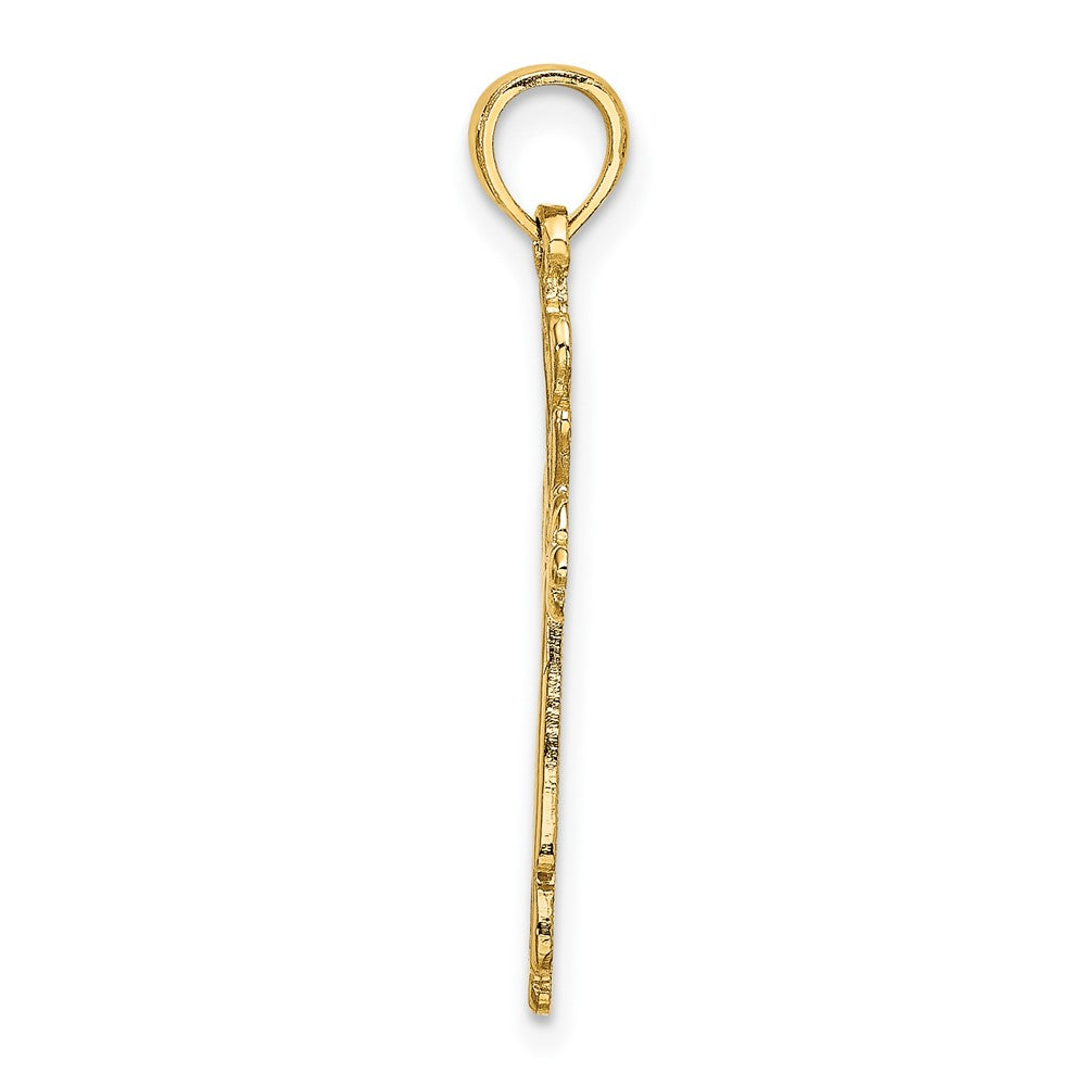 FJC Finejewelers 10 kt Yellow Gold Cross Cut-Out with Heart Ends Charm 23 x 16 mm
