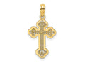 FJC Finejewelers 10 kt Yellow Gold Lace Center Budded Cross Charm 23 x 13 mm