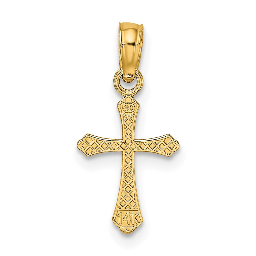 FJC Finejewelers 10 kt Yellow Gold Textured Mini Cross Charm 12 x 9 mm