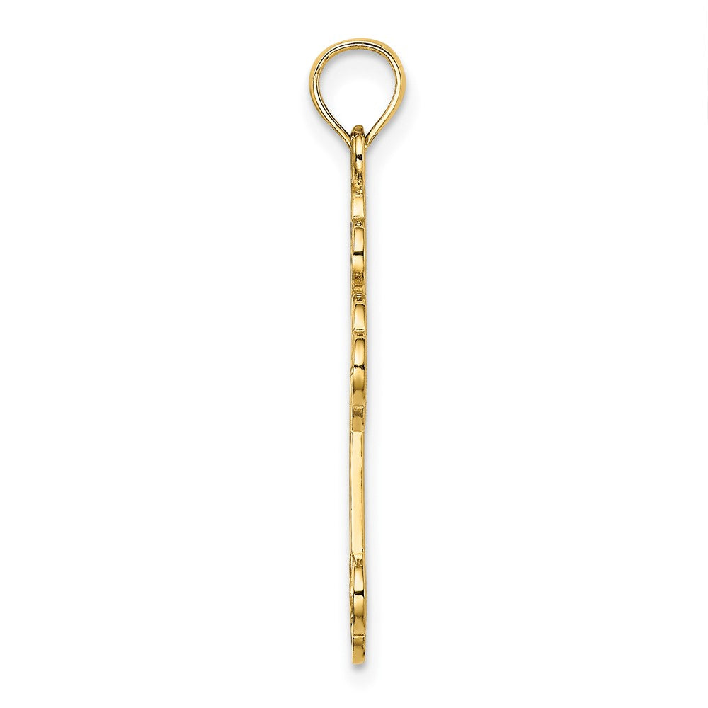 FJC Finejewelers 10 kt Yellow Gold Cut-Out Design Cross Charm 29 x 16 mm