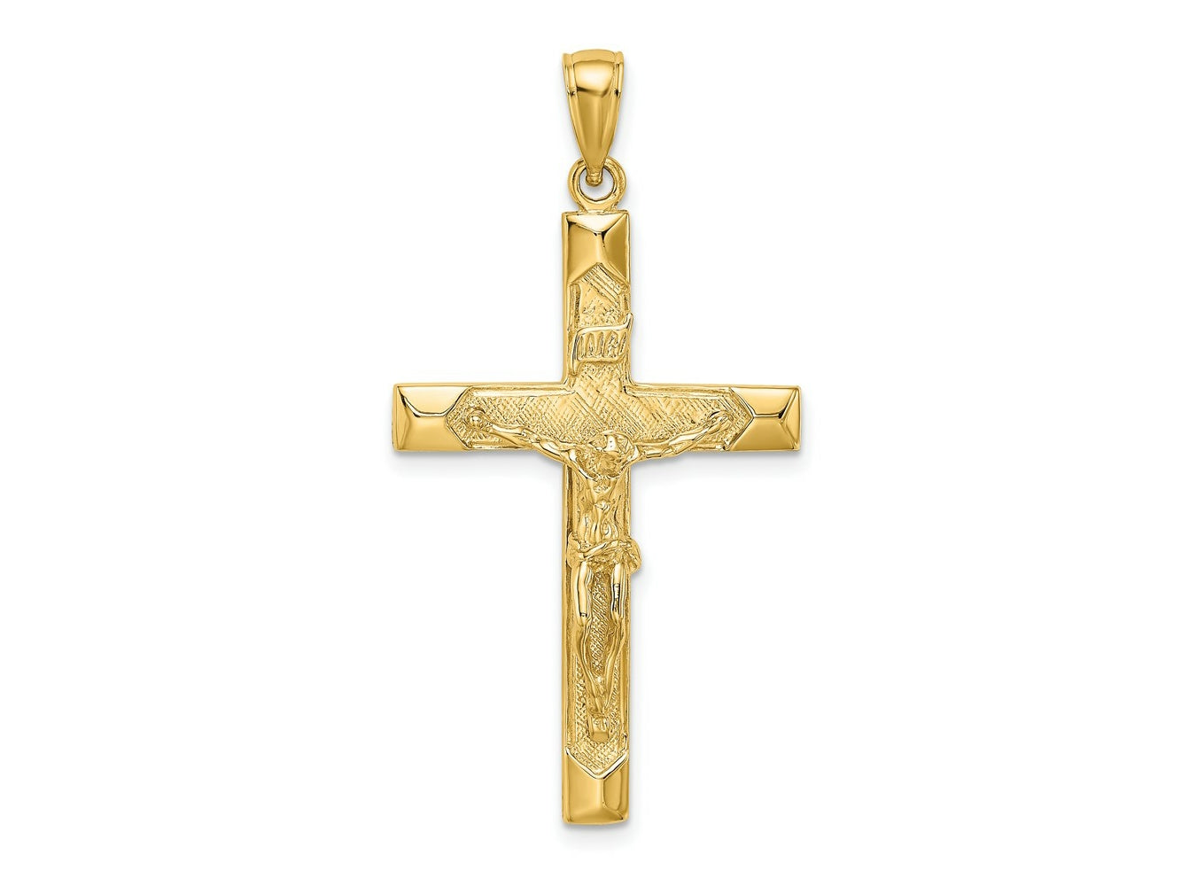 FJC Finejewelers 10 kt Yellow Gold Crucifix Charm 40 x 21 mm