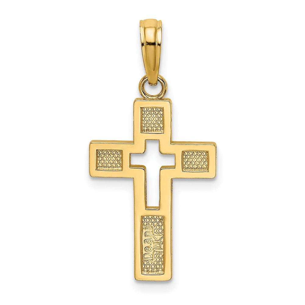 FJC Finejewelers 10 kt Yellow Gold Polished Cut-Out Cross Charm 22 mm