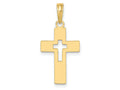 FJC Finejewelers 10 kt Yellow Gold Polished Cut-Out Cross Charm 22 mm