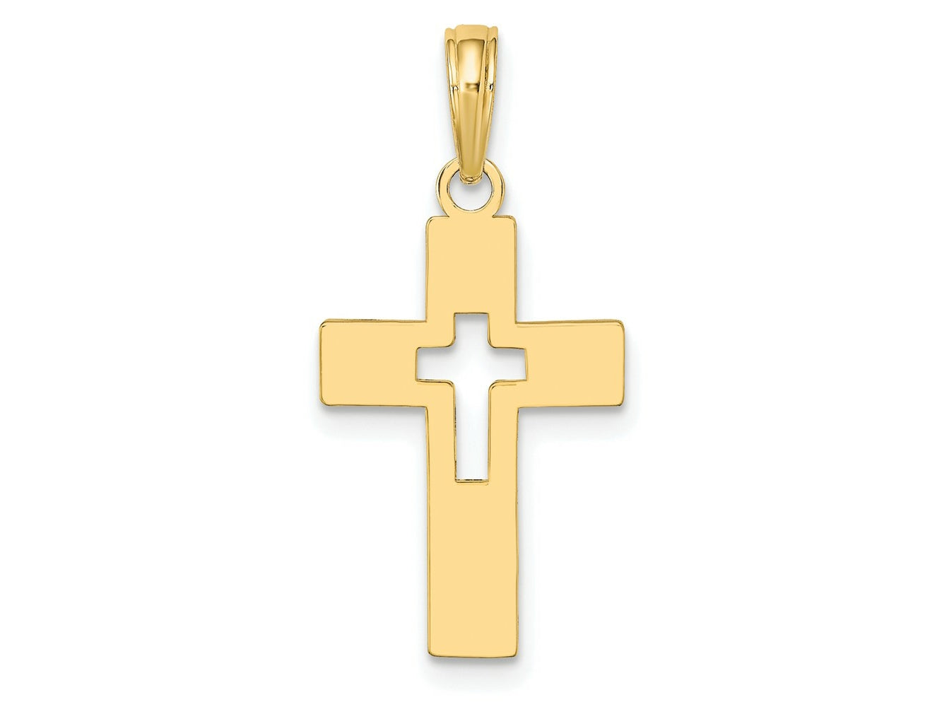 FJC Finejewelers 10 kt Yellow Gold Polished Cut-Out Cross Charm 22 mm