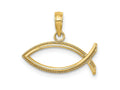FJC Finejewelers 10 kt Yellow Gold Ichthus Charm 13 x 7 mm