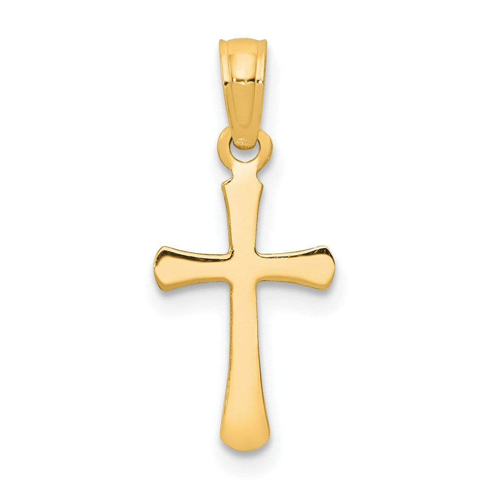 FJC Finejewelers 10 kt Yellow Gold Polished Beveled Cross with Round tips Charm 17 x 7 mm