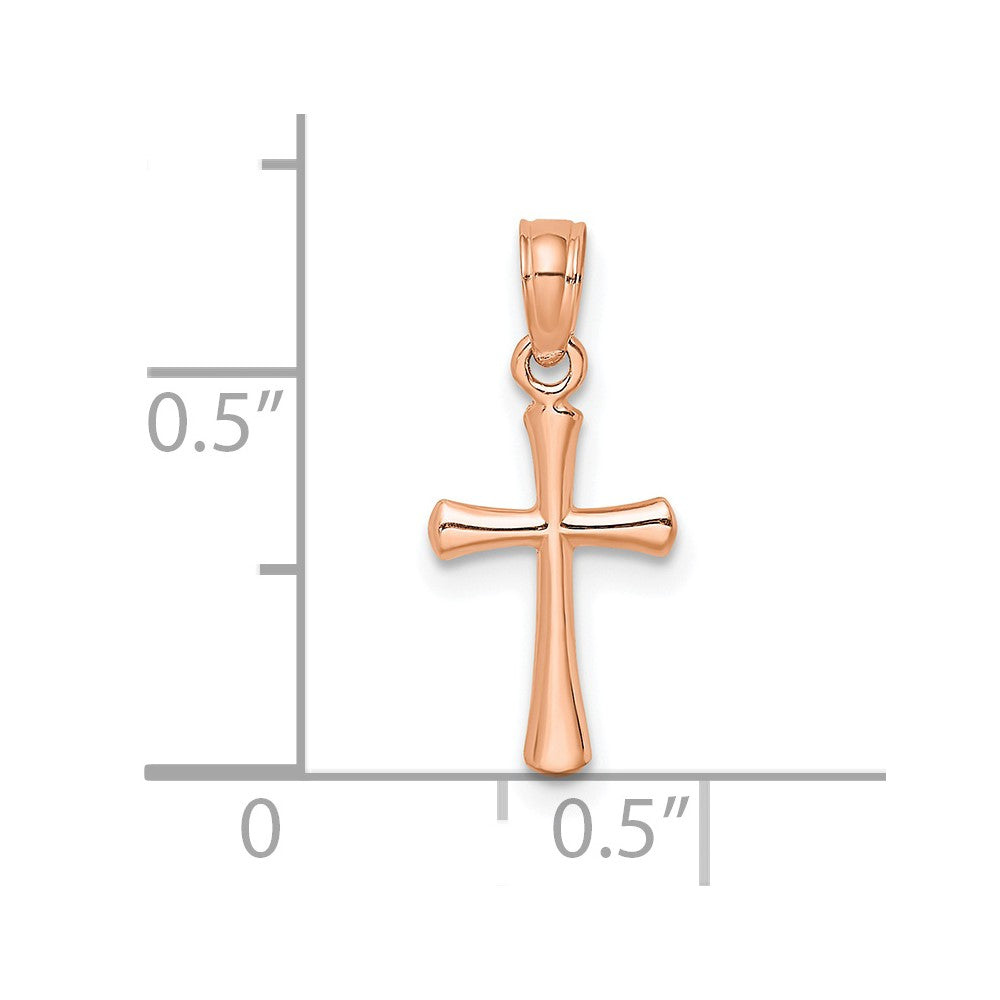 FJC Finejewelers 10 kt Rose Gold Themed Polished Beveled Cross Round tips Charm 17.8 mm x 7.61 mm