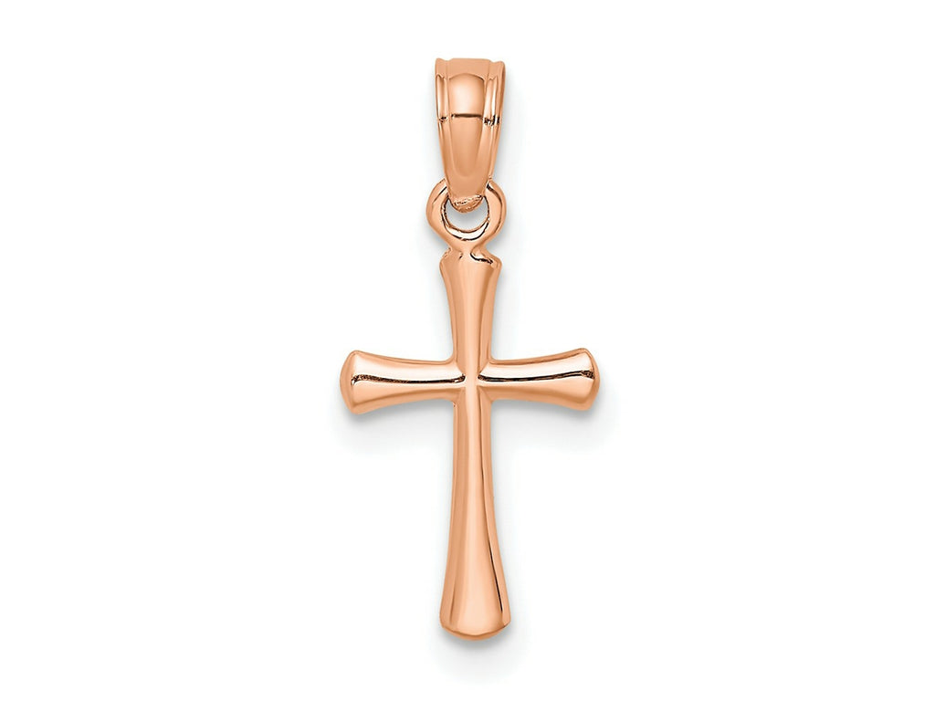 FJC Finejewelers 10 kt Rose Gold Themed Polished Beveled Cross Round tips Charm 17.8 mm x 7.61 mm