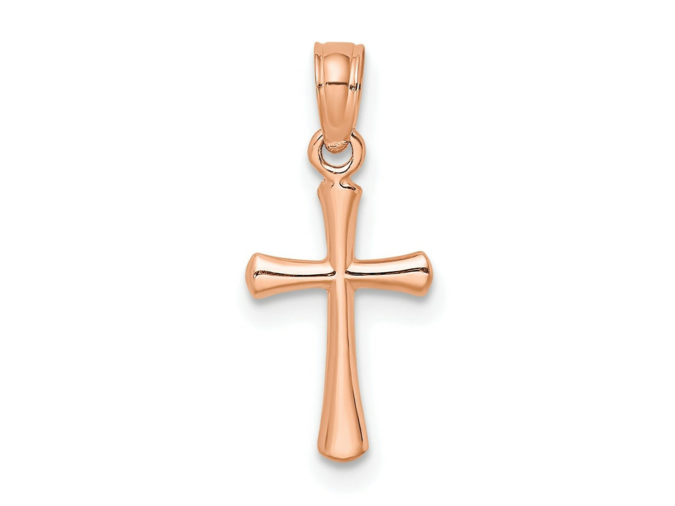 FJC Finejewelers 10 kt Rose Gold Themed Polished Beveled Cross Round tips Charm 17.8 mm x 7.61 mm