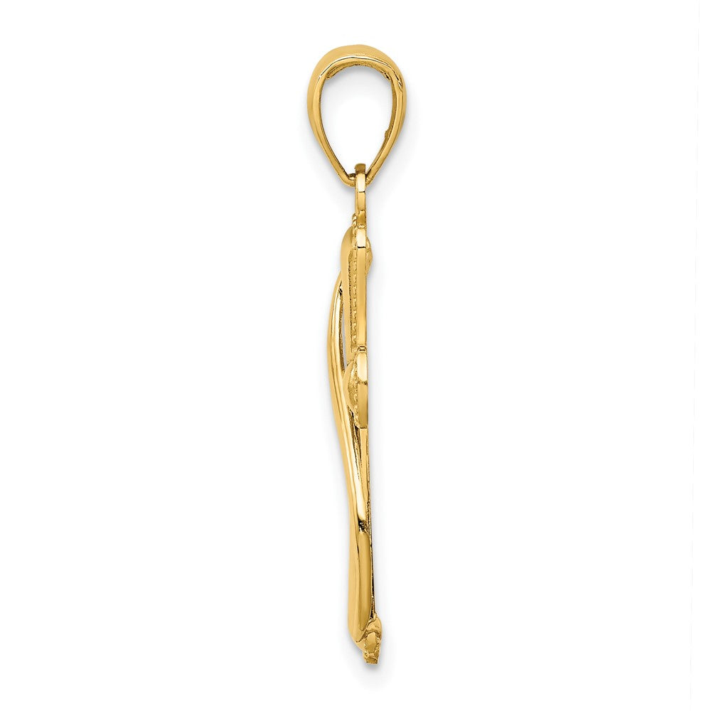 FJC Finejewelers 10 kt Yellow Gold Cross With Drape Charm 27 mm