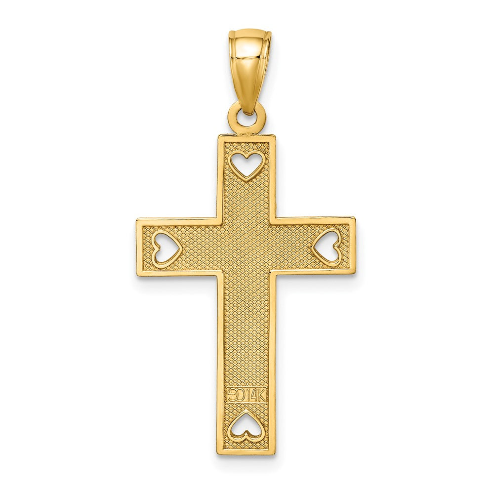 FJC Finejewelers 10 kt Yellow Gold I LOVE JESUS Cross with Hearts Charm 25 mm